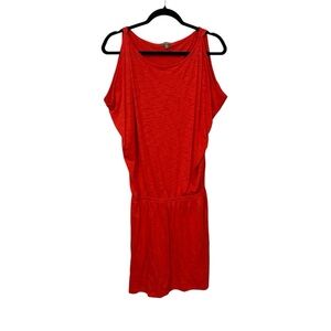 Lilla P Smocked Waist Crewneck Dress Red Small